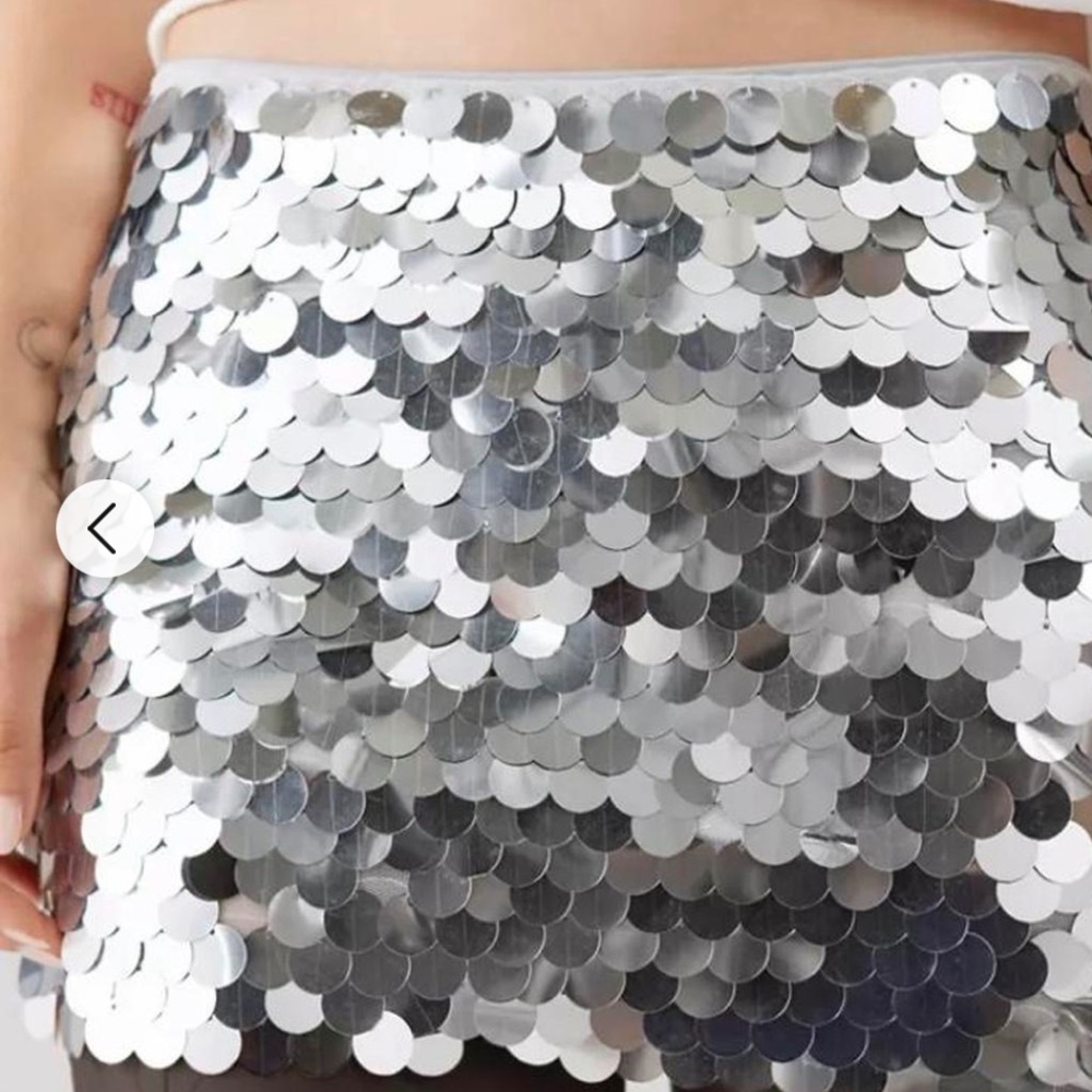 Urban Outfitters Women's Silver and Grey Skirt